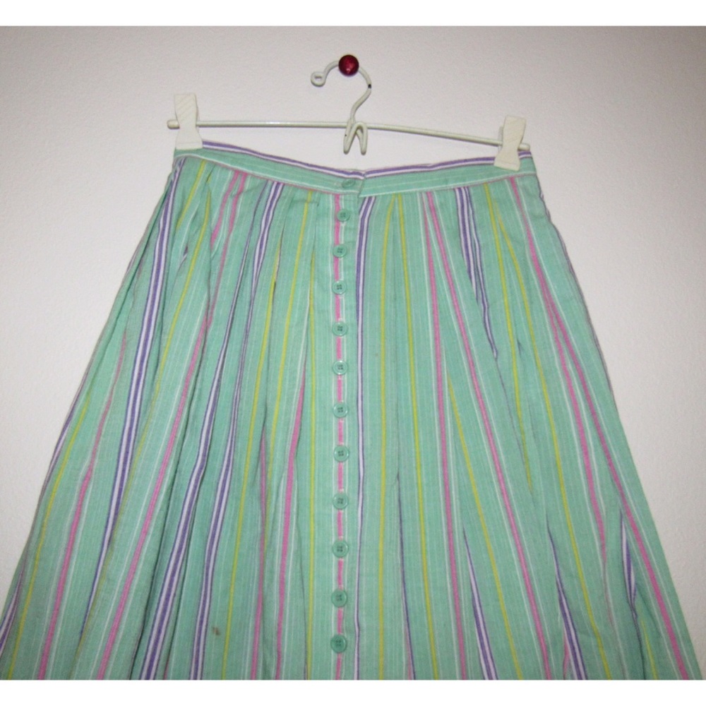 Vintage Button-Down Striped Skirt